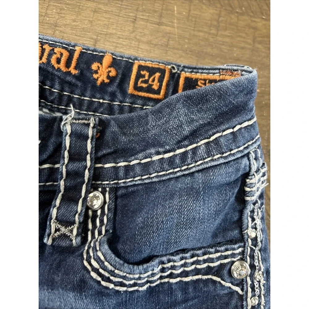 Rock Revival Sherry Straight‎ Jeans Size 24 Y2K Low Rise Stretch EC